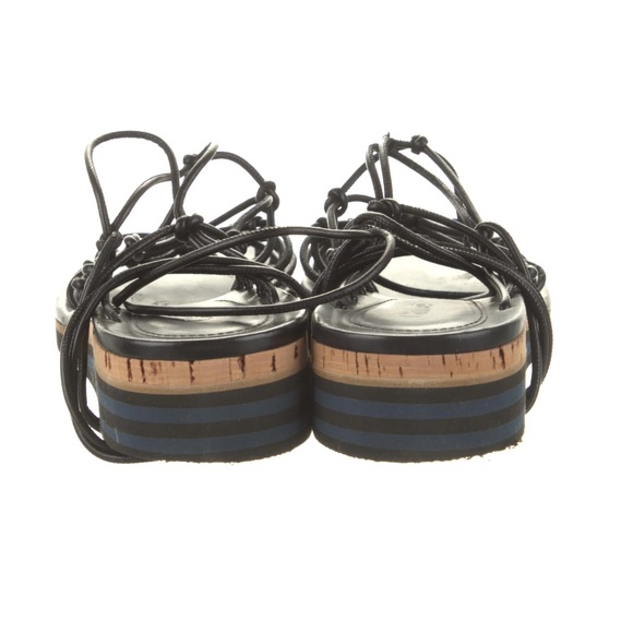 Chloé Leather Sandals in Black EU 39 Wrap Around Straps - Picture 4 of 5